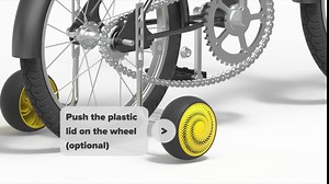 Ultraverse Kids Bike Training Wheels for 14, 16, 18, 20 Inch Tire Size with Wide Silent Wheels - Only for Single Speed Bicycles - Great Trainer Stabilizers for Girls, Boys and Adults Bike - Yellow Kit