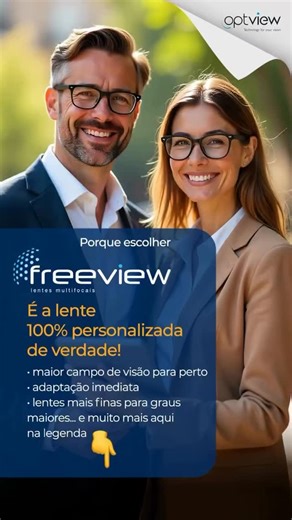 Grazieli Willers - Optview on Instagram: "Freeview é a lente multifocal 100% personalizada em TODA A SUA LINHA! 👓 Só ela tem: • o maior campo de visão para perto� • adaptação imediata • transição suave entre os campos de perto e longe • rebaixamento de borda (lentes mais finas para graus maiores) • diâmetros maiores • cilindro acima de -8.00 (sob consulta) • adições até 5,00 Fale com nossos consultores! #optview #freeview #saúdeocular #altamiopia #lentesfinas Reposted from @lentesoptview"