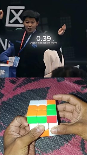 3x3 Rubik's cube solve 0.39 Mini second 😎