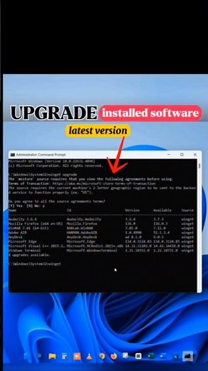 Upgrade installed software using Winget Command. #windows11