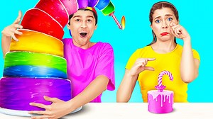 1.5K views · 46 reactions | Giant vs tiny food challenge  fun kitchen with gadgets & 100 food layers by 123go! Challenge | 123 GO Challenge | Facebook