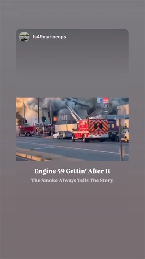 Video of LAFD Engine 49 arrive at large structure fire with heavy smoke | Los Angeles Fire Department