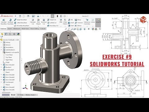 SolidWorks 3D Modeling Tutorial – Exercise #9