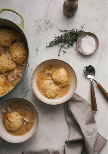 The coziest combo: cornbread chicken and dumplings