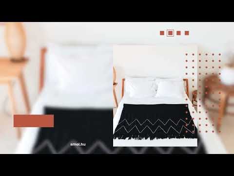 Pamut Ágytakaró, fekete, 140x200 | LINGGAH ✨