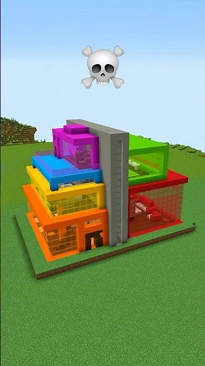 Minecraft Rainbow House Build Battle - Noob vs Pro vs Hacker vs God #shorts #minecraft