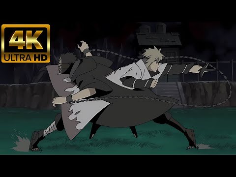 Minato vs Obito 4K - Naruto Shippuden EP 248