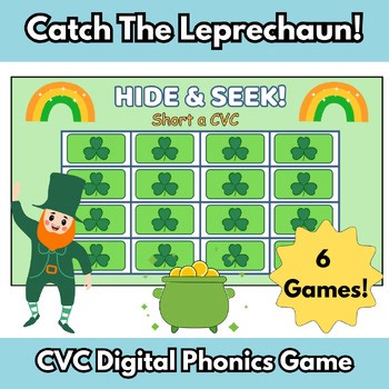 Short Vowel CVC Digital Phonics Games | St. Patrick’s Day Leprechaun Center