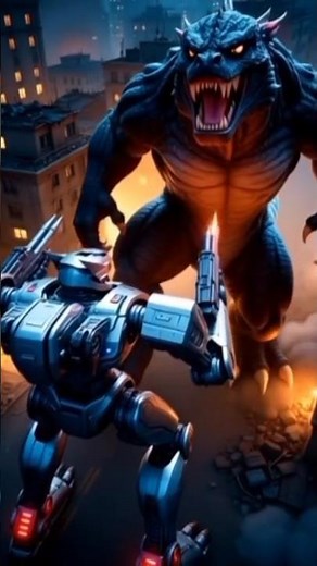 Godzilla vs Kong fight new ai robot vs Godzilla fighting video #ai #robot #godzilla #anime #tranding