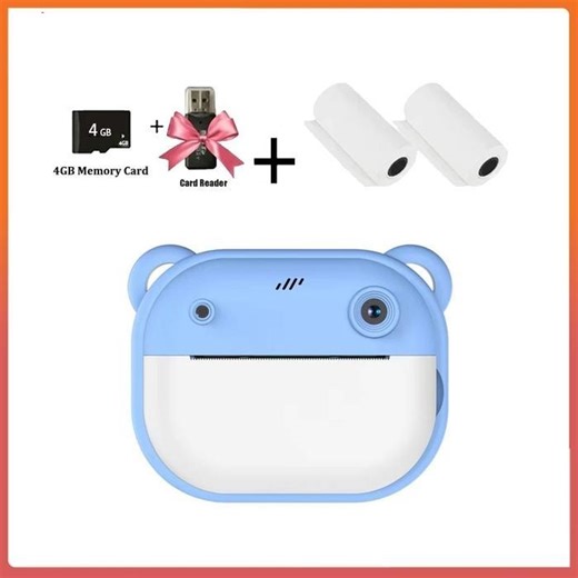 【Model Terbaru】TEEKA 48MP Digital Print Camera Portable Mini Printer Dengan Layar Kamera INSTANT Pocket Camera Anak Mini Digital Pencetak Foto Hitam Putih Pixel Video - Biru+4GB Memory Card | Lazada Indonesia