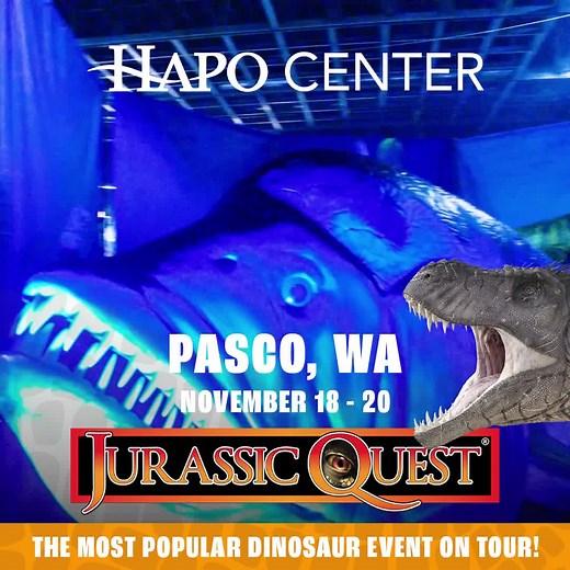 Jurassic Quest, the largest & most realistic traveling dinosaur show in North America, is ROARING through Pasco, WA! 🦖 Our event features more rides, activities, & dinosaurs than ever before! Sellouts expected, buy in advance online to guarantee your time slot. Tickets are also available at the venue on the day of the event. Prices are based on demand and subject to change. Buy today to secure your preferred time slot at the best price! Come join us on November 18 - 20th at the HAPO Center! CLI