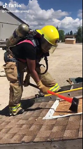Firefighter Training with Roof Ventilation Tools