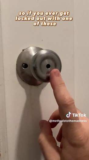 How to unlock a privacy lock (pinhole) door knob #masteringmayhem #locks #tipsandtricks #hacks #hacksoflife #hacksandtips #howto #doorlock #diy #handymantips