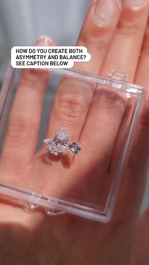 Bespoke design reveal we worked on for a client who wanted us to create the perfect out-of-box design for her engagement ring ⚡️ This client came to us knowing two things, she wanted a piece that was show stopping and she wanted it to feature only diamonds. Together we designed a piece that epitomised unique design and glamour, featuring a sizeable 1.53ct pear cut white diamond G colour, VS1 clarity as the centrestone, set vertically on the band. Next to her, in an almost Toi et Moi style, we se