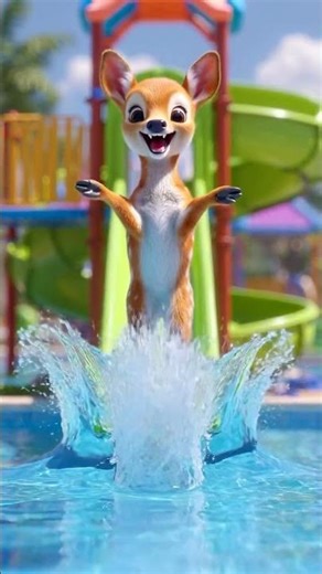 Fawn Playing on Slide | Cute and Adorable Animal Short
