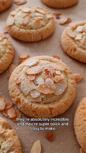 Gluten-free almond croissant cookies 🤤🫶 Buttery, melt-in-the-mouth tender almond cookies stuffed with a rich, gooey almond frangipane filling – these are INCREDIBLE and they're sooo easy to make, you can whip them up in about 30 minutes!! 🙌 [GLUTEN-FREE] Recipe link in first comment! ❤️ #AlmondCroissant #cookies #almondcookies #cookiedough #glutenfree #baking #dessert #recipe | The Loopy Whisk