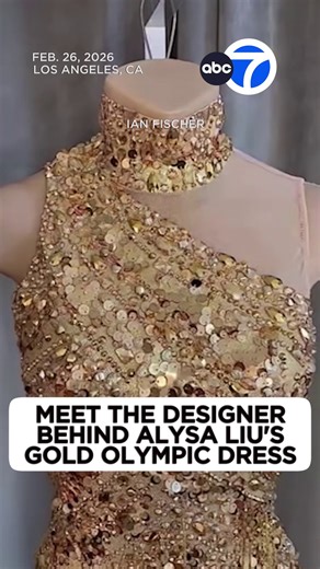 After more than 100 hours of designing, sewing and hand-placed beading, a piece of gold fabric transformed into an iconic gold-medal look for Olympic figure skater Alysa Liu. "It feels incredible to be a small part of the history that Alysa has made now," said Lisa McKinnon, the owner of Lisa McKinnon Designs, Inc. | ABC7