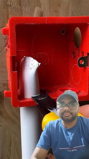 Smart way to cut conduit pipe inside a junction box #cablefittings #housewire #electricalcable