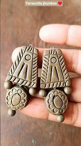 Terracotta jhumkas making♥️ #terracottajewellerymaking #tutorial #clayart #youtubeshorts #jhumkas