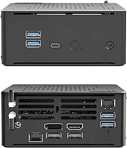 WEIDIAN Windows 11 Mini PC, Mini Computer Core i7-9850H with UHD Graphics, 8GB DDR4 512GB NVME SSD, Dual RJ45 Gigabit Ethernet, 4 x USB3.0, 2 x USB2.0, 1 x Type-C USB 3.1, WiFi6 BT5.2, HDD Extension