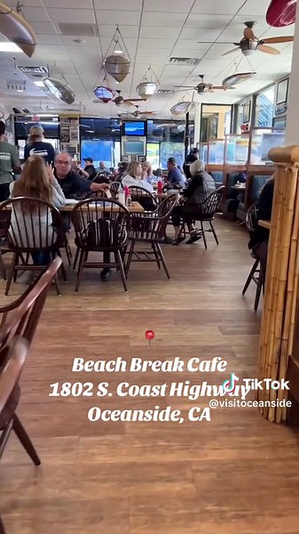 Pure joy as we dive into our @beachbreakcafe breakfast! 🥞 Did you know they are celebrating 36 years in business? They're truly one of Oceanside's O'riginal culinary hotspots ✨ A few of our *fave* dishes: 🍳 Zell's Scramble 🌯 Chili Verde Beach Break Burrito 🍌 Banana Crunch French Toast 🍰 The famed COFFEE CAKE - - - - - - #dinelocalca #visitoceanside #foodtiktok #dineoside #osideeats #eater #oceansideca #oceanside #sdeats #sandiego #youstayhungrysandiego #tastingtable #forkyeah #foodchat #foo