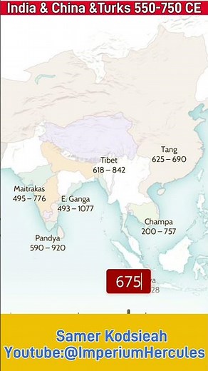 Empires of Asia (550–750 CE) | Tang China, Turkic Khaganates & Indian Kingdoms Animated | Map