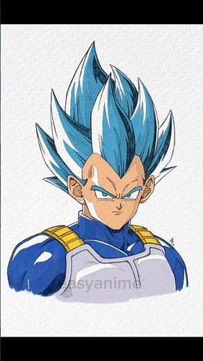 Drawing Practice: How to draw Vegeta Super Saiyan God (Blue) #dragonball