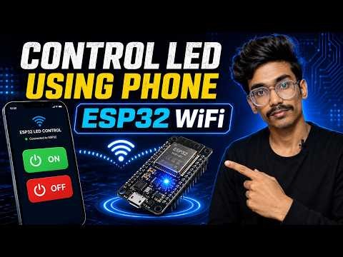 Control ESP32 Built-in LED Using Phone Through WiFi | ESP32 Web Server Tutorial