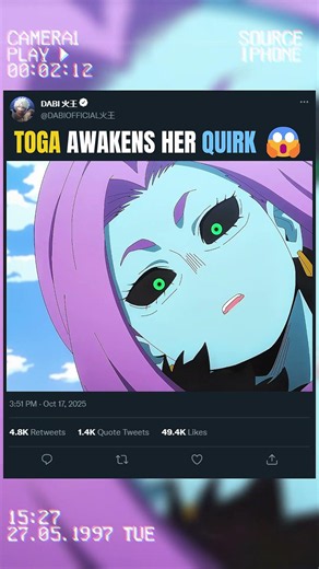 TOGA AWAKENS HER QUIRK 😱 | #animeedit #myheroacademia #anime