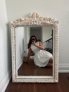 Handmade Seashell Mirror – “ Emma Pearlized Shell Mirror” Coastal Nautical Vanity Mantle Mirror Natural Shells - Etsy Canada