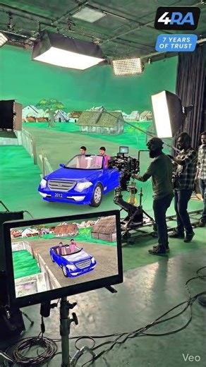 Cartoon Car Scene Ka Shoot 😱 | Green Screen VFX Magic BTS 🔥 #shorts #shortfeed #fyp #viral
