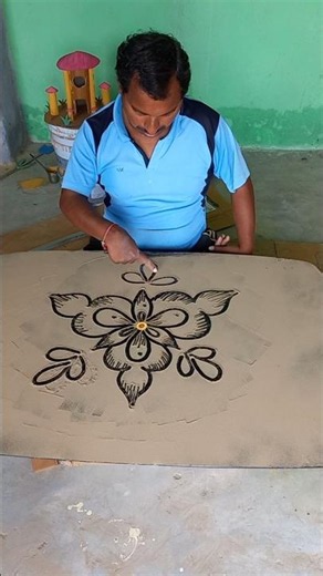 Rangoli kolam design with dots