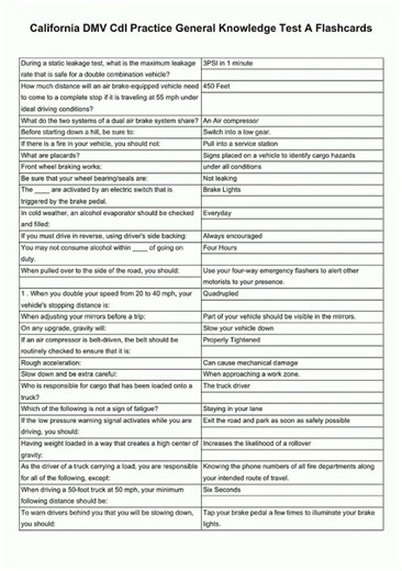 California DMV Cdl Practice General Knowledge Test video