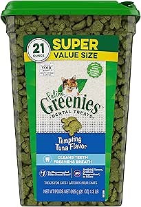 Greenies Feline Natural Dental Care Cat Treats Savory Salmon Flavor, 2.5 oz. Pouch