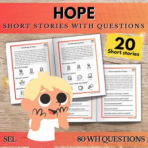 Hope & Optimism 20 Short Stories W/ WH Open Questions Autism Reading SEL Therapy