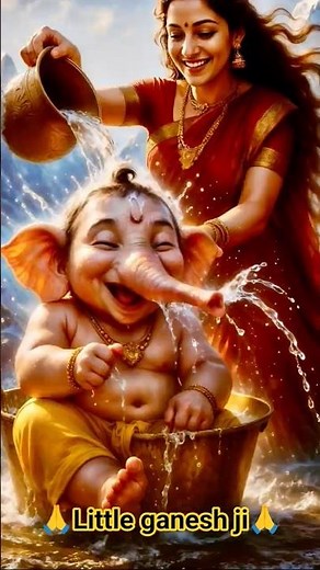 little ganesha with maa parvati #shorts #viral #trending #youtubeshorts