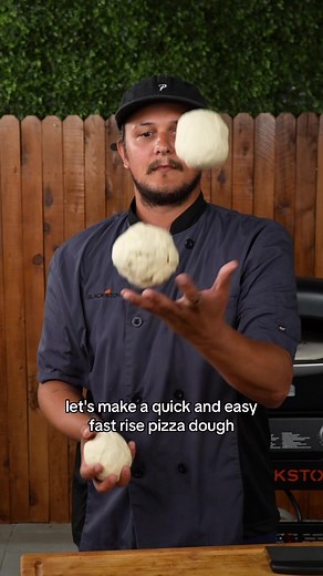 Lets make a quick and easy fast rise pizza dough! #blackstone #blackstonegriddle #blackstonepizzaoven #outdoorcooking #griddletok #pizzadough