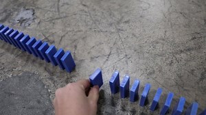 I set up a giant domino obstacle course in a skatepark and challenged Aaron Kyro from BrailleSkateboarding to ride through it in ONE try 😉 here is how it went: https://hevesh5.pics.ee/dominoskate | Hevesh5