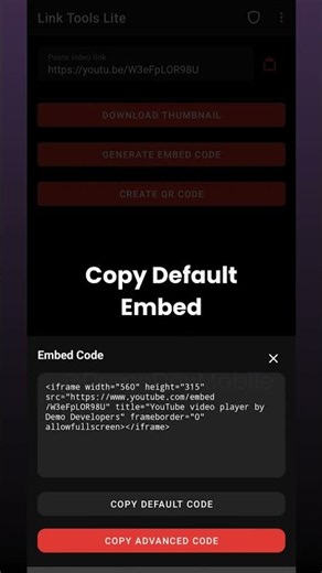Generate YouTube Embed Code & QR Code from One Link #Shorts