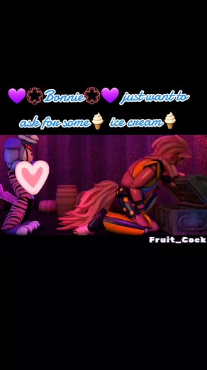 Artist credit:Fruit_Cake @Fruit_Cock💜💮Bonnie💮💜 just want to ask for some 🍦ice cream🍦#glamrockbonnie #glamrockfoxy #fnafsecuritybreach #fruit_cakefnaf