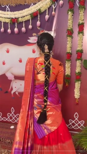 Madhuri Rao on Instagram: "✨ welcome to Madhuri Rao couture! Details: 7 muniya border red colour paithani lehanga with parrot design blouse contrast purple colour single muniya dupata"