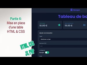 Fullstack #6/27 : Mise en place d'un tableau HTML CSS