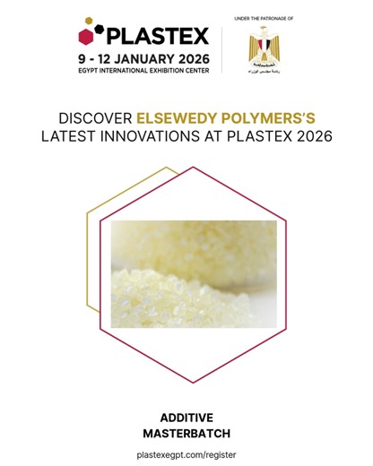 At PLASTEX 2026, Elsewedy Polymers presents its advanced polymer solutions engineered for modern plastics manufacturing. Visitors will be able to explore a diverse portfolio of high-performance polymer products designed to support efficiency, durability, and reliable production across multiple industrial applications. Register to visit PLASTEX 2026: http://bit.ly/465mlDB في معرض بلاستيكس ٢٠٢٦، تقدم شركة السويدي بوليمرز حلولها المتقدمة للبوليمرات المصممة خصيصا لتلبية متطلبات صناعة البلاستيك الحدي