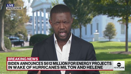4.1K views · 57 reactions | Pres. Biden gives an update in the aftermath of Hurricanes Milton and Helene, announcing an allocation of $612 million towards energy projects as the Southeast starts to build back. | ABC News Live | Facebook