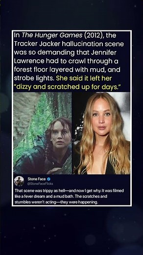 In The Hunger Games (2012), the Tracker Jacker hallucination scene was so demanding that Jennifer