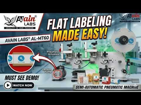 AVAIN LABS® Pneumatic Flat Labeling Machine AL-MT60 | Semi-Automatic Labeler