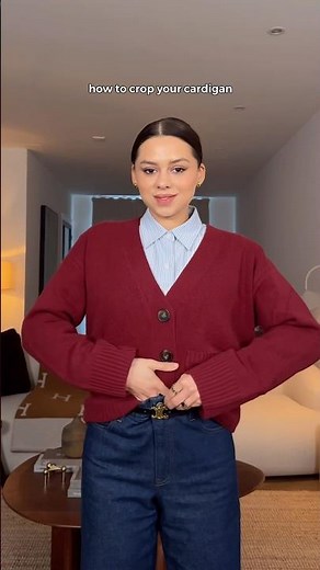 This is how to crop your cardigan 🤎👀 | Yes or no? #howto #outfitideas #styling