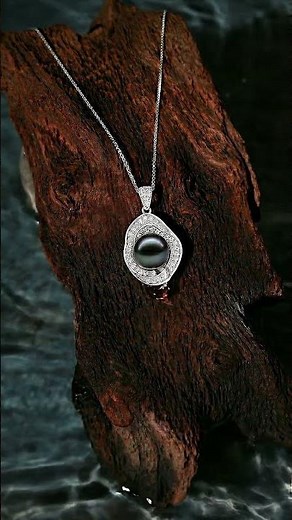 Tahitian Black Pearl Circle Necklace 🖤 | Elegant Luxury Pearl Jewelry ✨ TRYNDI JEWELRY