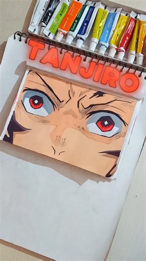 Day 6 🔥 Tanjiro eye 👀 30 Days Anime Eyes Challenge | #demonslayer #tanjiro #drawing #Shorts