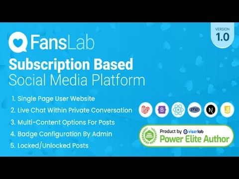 FansLab Subscription Based Social Media Platform